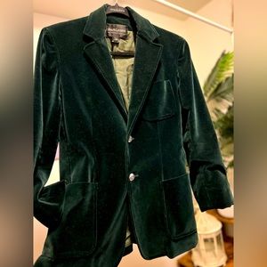 Ralph Lauren Classic Green Velvet Blazer